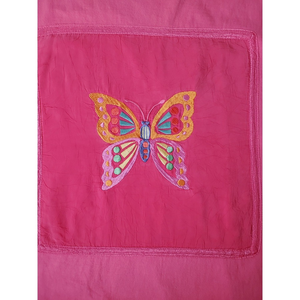 Vintage‎ Johnny Was Embroidered Butterfly Boho Hippie Festival OSFA Pink Indie